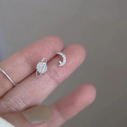 Starry Zircon Silver Earrings